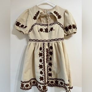 Dress mini Cream with embroidered, size M-L
